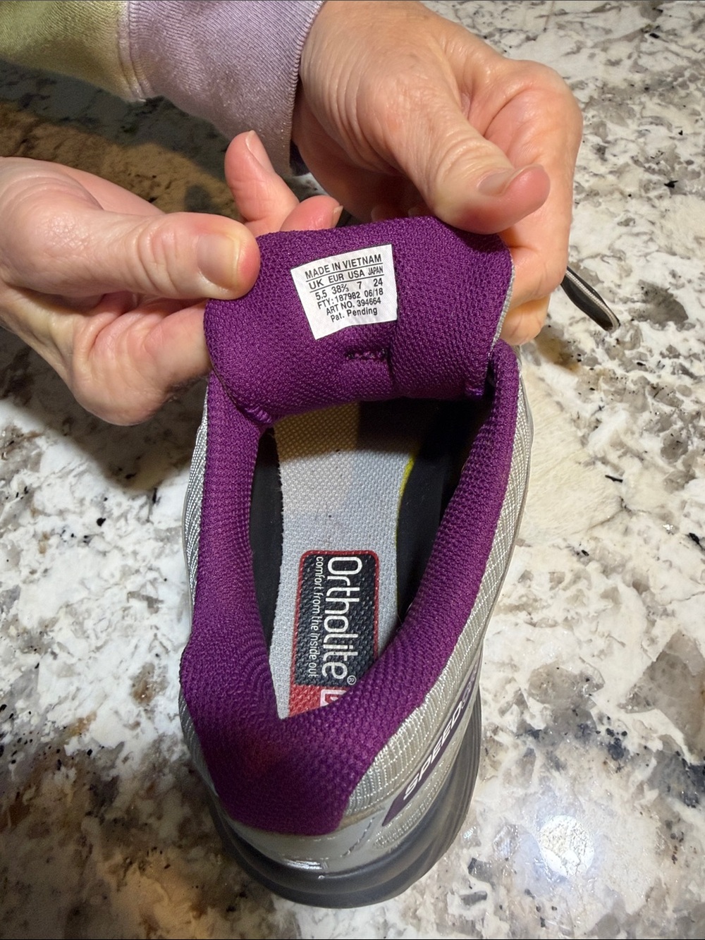 Salomon Women's Trail Running Shoes - Gray and Purple - Picture 6 of 6